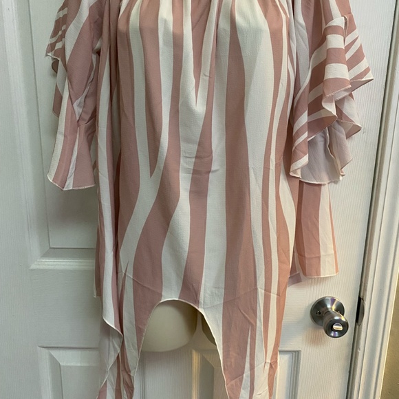 Dusty Pink Tie Front Blouse - Picture 6 of 7